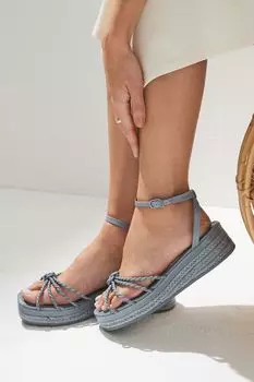 Туфли на танкетке Forever Comfort с декоративным узлом Next, синий