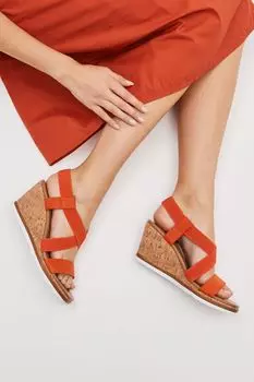 Туфли на танкетке с эластичными ремешками Forever Comfort Next, оранжевый