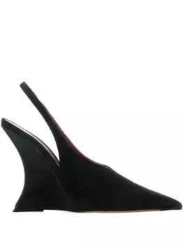 Туфли на танкетке с ремешком на пятке Paris Texas, черный