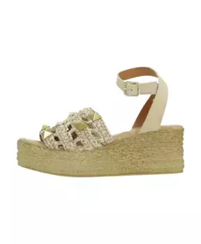 Туфли на танкетке с заклепками Mtng, бежевый