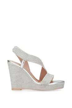 Туфли на тканевом каблуке 'Gala Wedge Jewel 110' Carvela, серебро