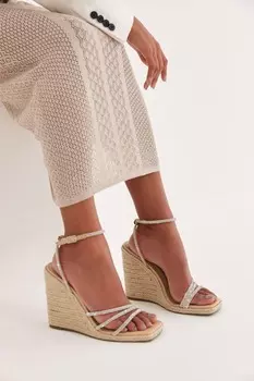 Туфли на высокой танкетке Forever Comfort с блестящим ремешком Next, розовый