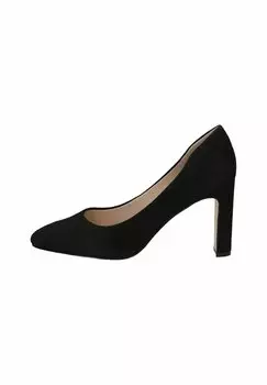 Туфли на высоком каблуке Caprice, цвет black suede