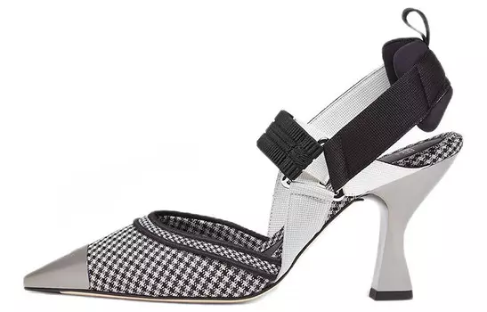 Туфли на высоком каблуке Colibri женские, черные/белые Fendi