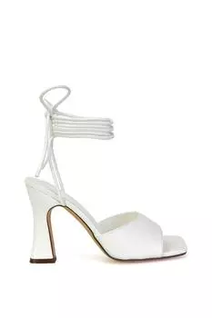 Туфли на высоком каблуке «Флора» на шнуровке с квадратным носком XY London, белый