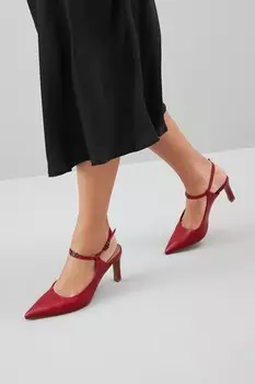 Туфли на высоком каблуке Forever Comfort Motionflex с заостренным и металлическим носком Next, красный