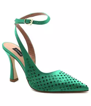 Туфли на высоком каблуке из кожи Basilico Slingback Pinko, зеленый