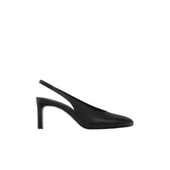 Туфли на высоком каблуке с открытой пяткой Massimo Dutti, черный