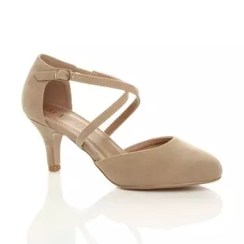 Туфли на высоком каблуке с перекрещенными ремешками, состоящие из 2 частей AJVANI, нюд