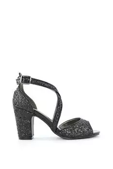 Туфли на высоком каблуке с перекрестной пряжкой и открытым носком 'Harlow' XY London, черный