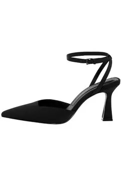 Туфли на высоком каблуке WITH ANKLE STRAPS PULL&BEAR, цвет black