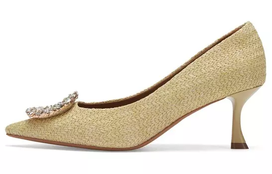 Туфли на высоком каблуке женские абрикосовые 73Hours, бежевый