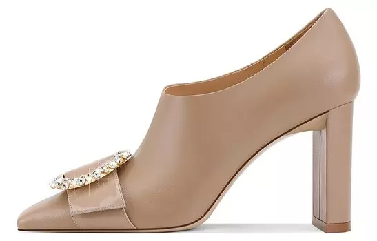 Туфли на высоком каблуке женские абрикосовые Shudaier, цвет Apricot
