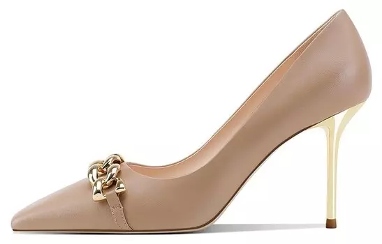 Туфли на высоком каблуке женские абрикосовые Shudaier, цвет Apricot