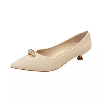 Туфли на высоком каблуке женские белый Bamiti