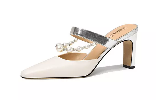 Туфли на высоком каблуке женские белый Lily Wei