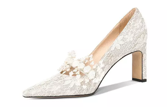 Туфли на высоком каблуке женские белый Lily Wei