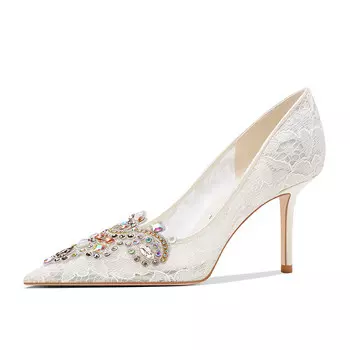 Туфли на высоком каблуке женские белый Pjjuu