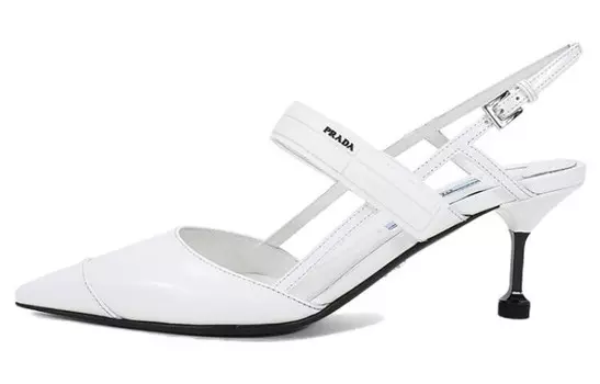 Туфли на высоком каблуке женские белый Prada