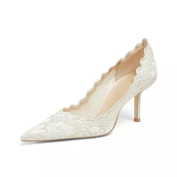 Туфли на высоком каблуке женские белый Rose Castle