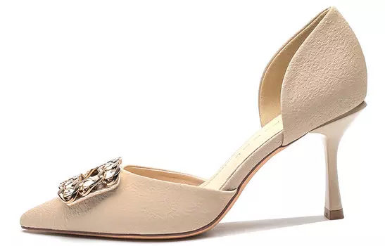 Туфли на высоком каблуке женские бежевые Ainer-Cat