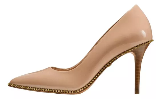 Туфли на высоком каблуке женские бежевые Coach