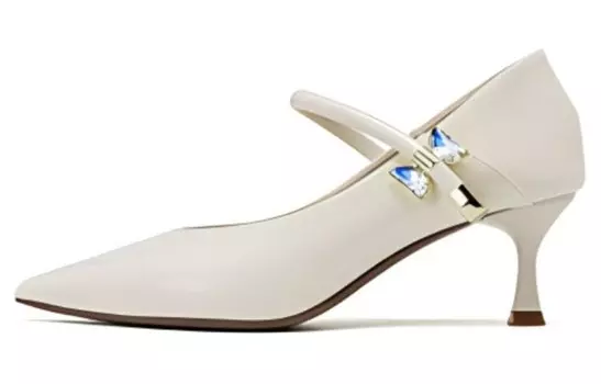 Туфли на высоком каблуке женские бежевый Aokang