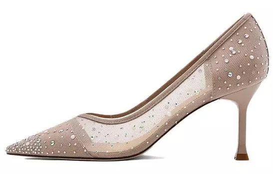 Туфли на высоком каблуке женские бежевый Cameido