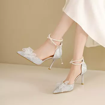 Туфли на высоком каблуке женские бежевый Catlv1=Shoes