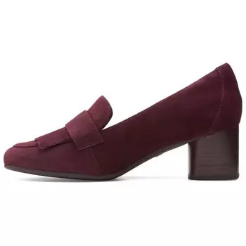 Туфли на высоком каблуке женские бордовые Clarks