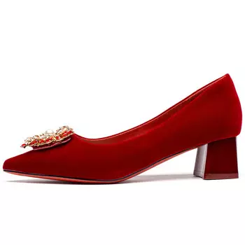 Туфли на высоком каблуке женские бордовый Fapai