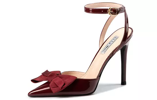 Туфли на высоком каблуке женские бордовый Lily Wei