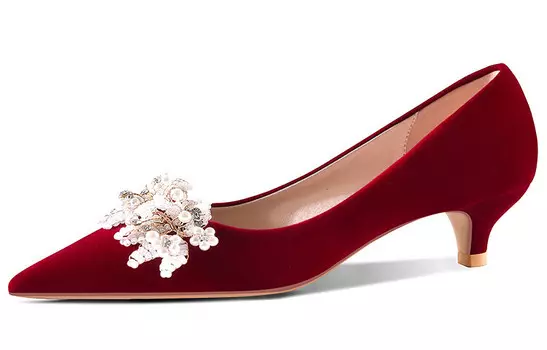 Туфли на высоком каблуке женские бордовый Lily Wei