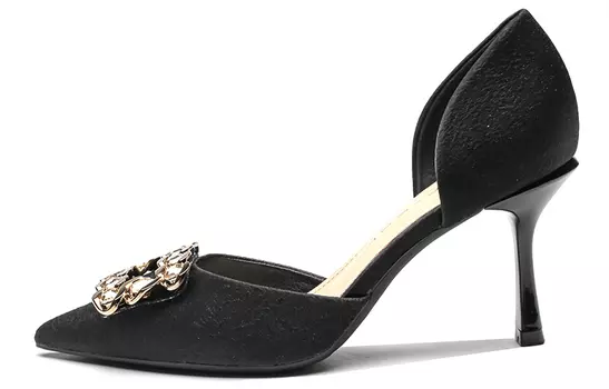 Туфли на высоком каблуке женские черные Ainer-Cat