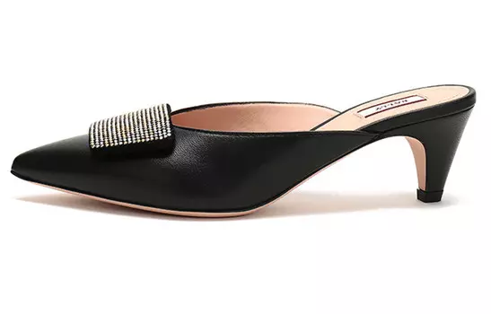 Туфли на высоком каблуке женские черные Bally