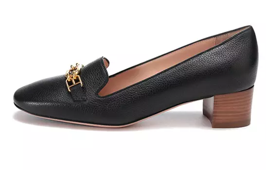 Туфли на высоком каблуке женские черные Bally