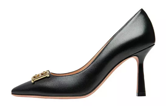 Туфли на высоком каблуке женские черные Bally