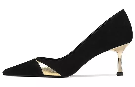 Туфли на высоком каблуке женские черные Bosssunwen