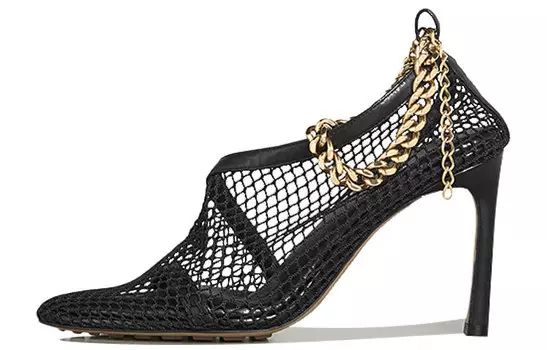 Туфли на высоком каблуке женские черные Bottega Veneta