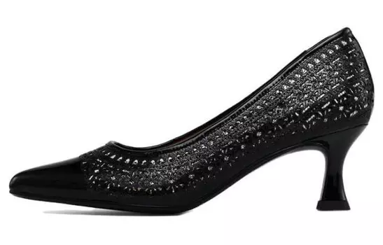 Туфли на высоком каблуке женские черные Chrisdien Deny/Cress Danny