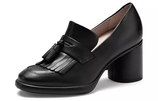 Туфли на высоком каблуке женские черные Ecco