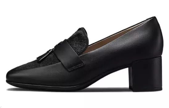 Туфли на высоком каблуке женские черные Ecco