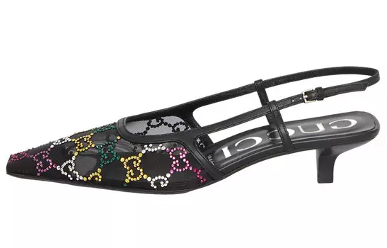 Туфли на высоком каблуке женские черные Gucci