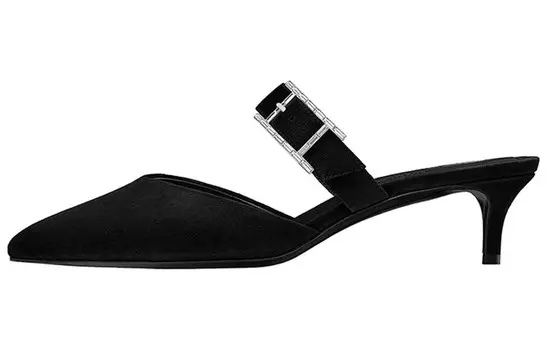 Туфли на высоком каблуке женские черные Hermes