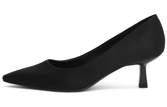 Туфли на высоком каблуке женские черные с текстурой Charles&Keith