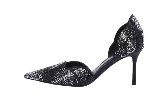 Туфли на высоком каблуке женские черный 73Hours