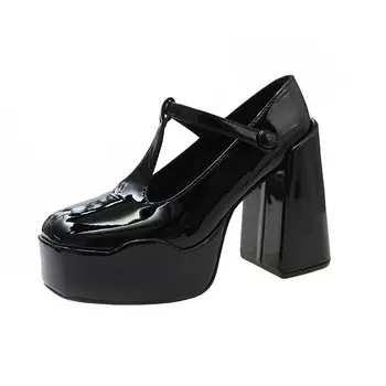 Туфли на высоком каблуке женские черный Abcfjg