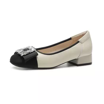 Туфли на высоком каблуке женские черный/бежевый Safiya