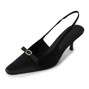 Туфли на высоком каблуке женские черный Flowerskam