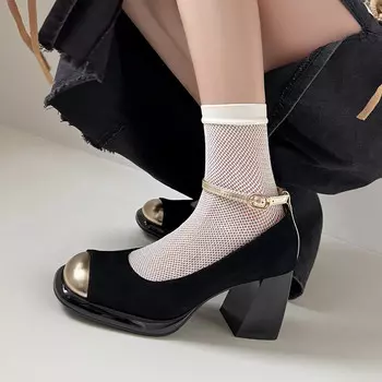 Туфли на высоком каблуке женские черный Flowerskam